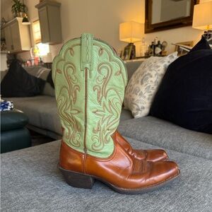 Ariat Green and Brown Western Boots